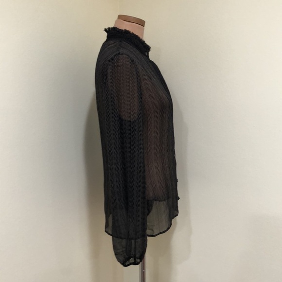 Theory Black Sheer Blouse - Picture 4 of 10